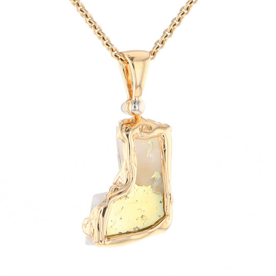 Gold Quartz Freeform Pendant (G2)