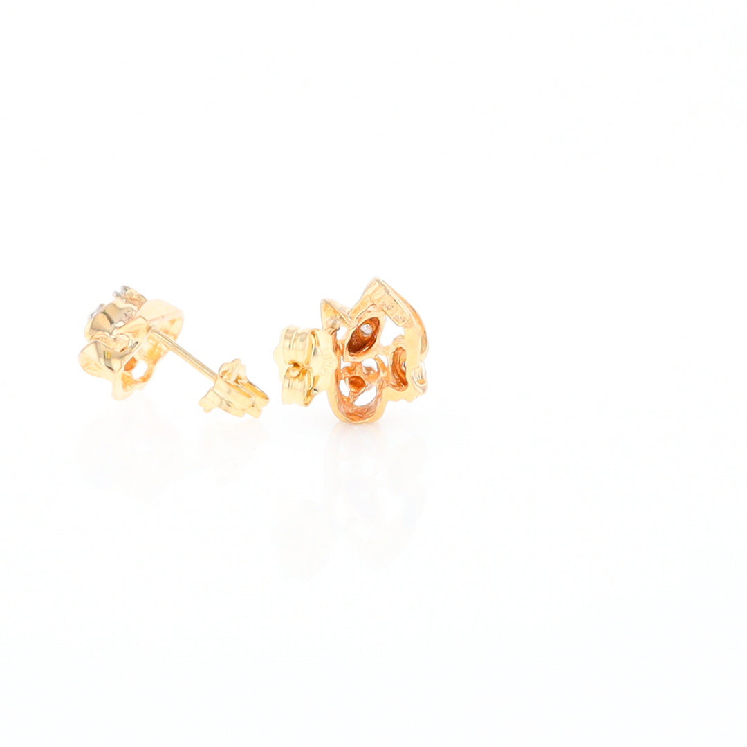 Diamond Leaf Stud Earrings