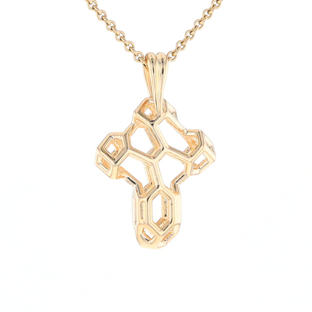 Small Voronoi Cross Pendant