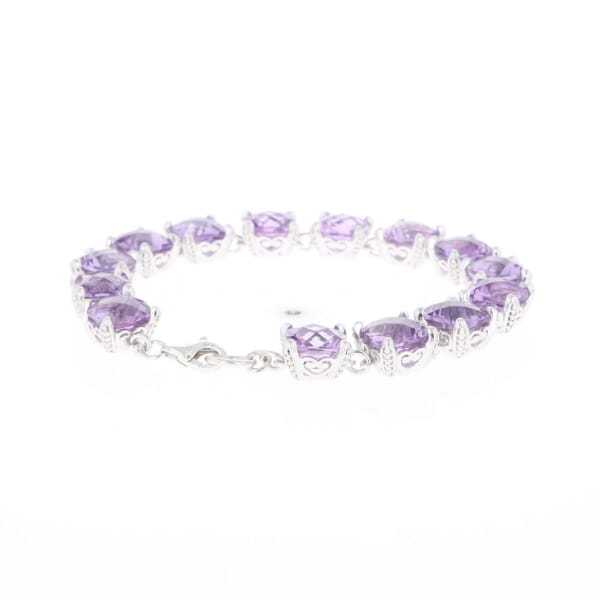 Amethyst Bracelet With Silver Filigree