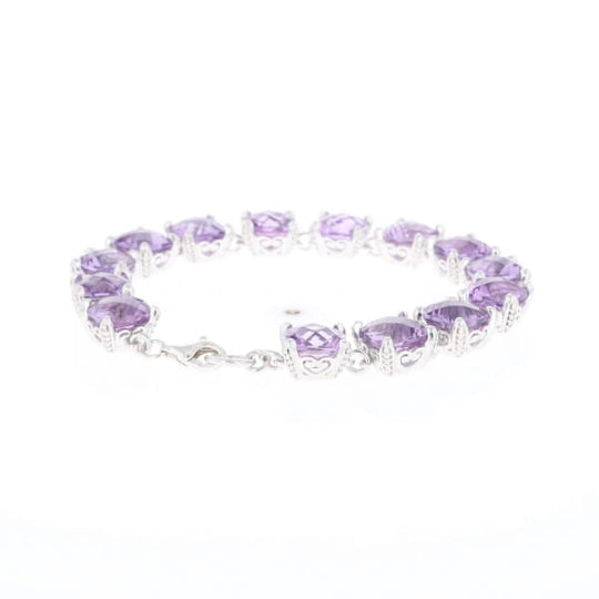 Amethyst Bracelet With Silver Filigree