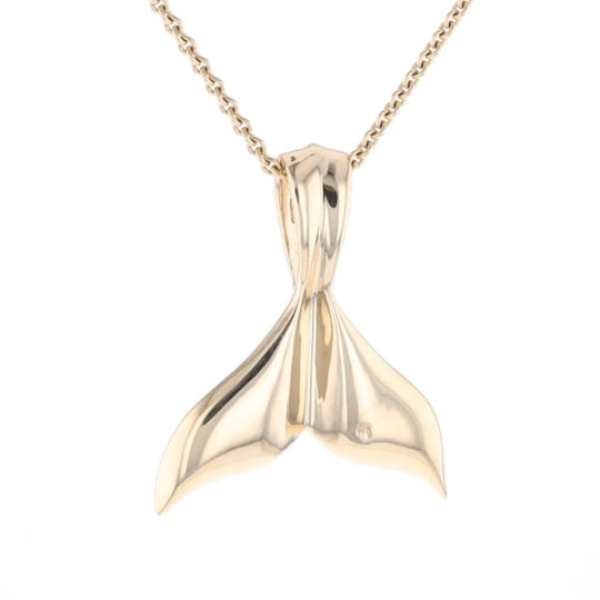 Whale Tail Natural Gold Nuggets Inlaid Pendant XL