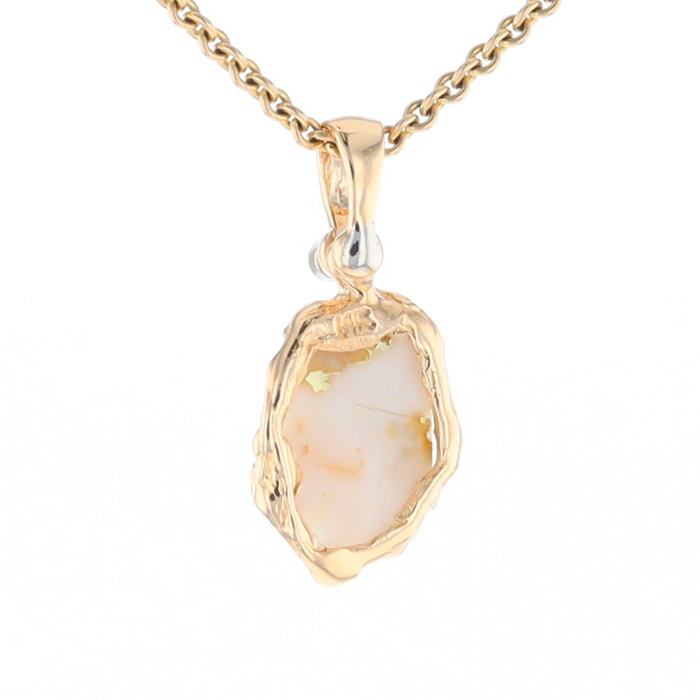 Gold Quartz Free Form Pendant