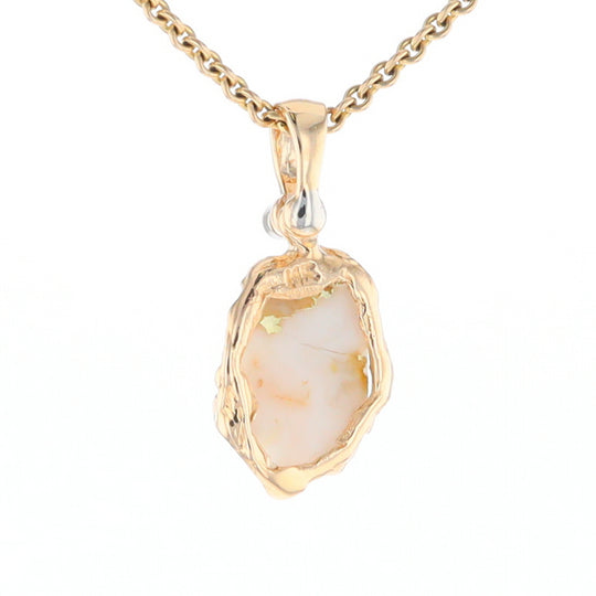 Gold Quartz Free Form Pendant