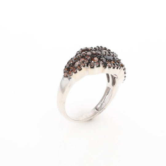 Knot Cluster Orange Diamond Ring