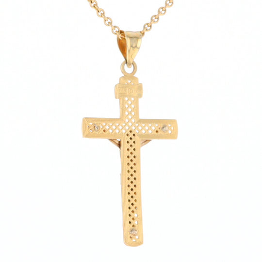 Two Tone Gold Crucifix Pendant