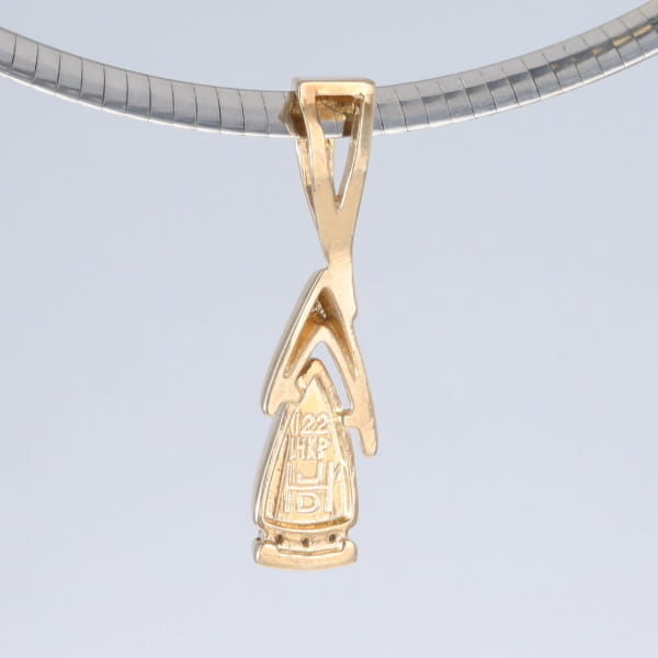 Opal Pendant Triangle Inlaid Design with .06ctw Round Diamonds