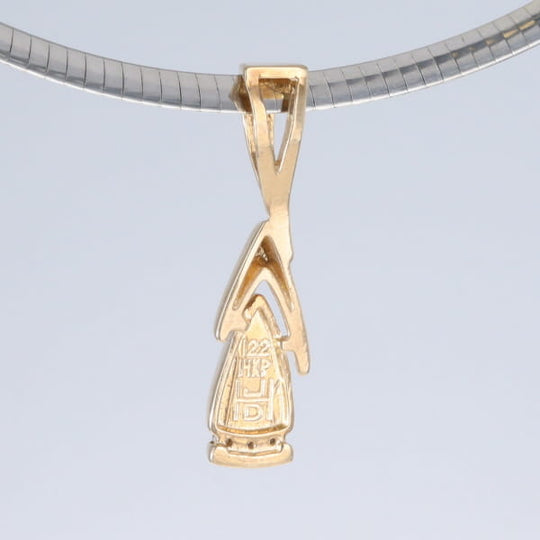 Opal Pendant Triangle Inlaid Design with .06ctw Round Diamonds