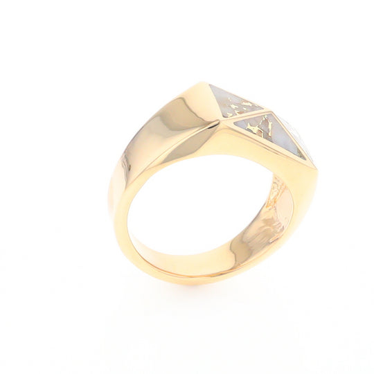 Four Section Gold Quartz Inlaid Men's Ring G2