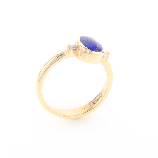 Oval Lapis Diamond Ring