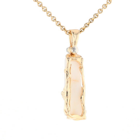 Gold Quartz Freeform Pendant - G1