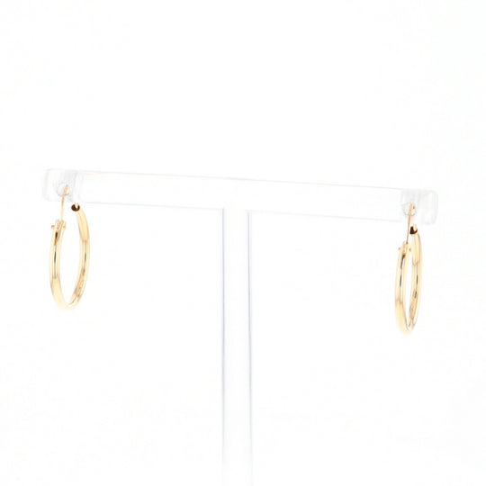 Gold Hollow Tube Hoop Earrings