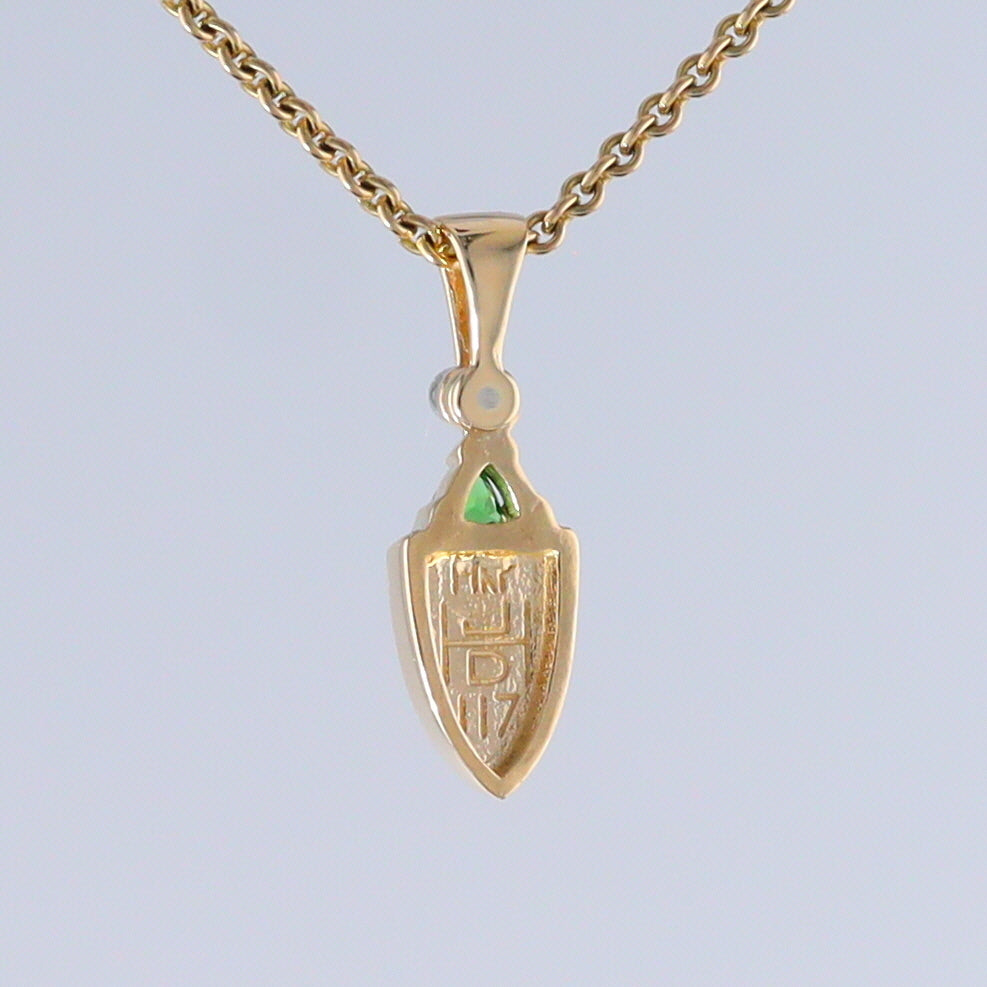 Opal Shield Pendant with Tsavorite