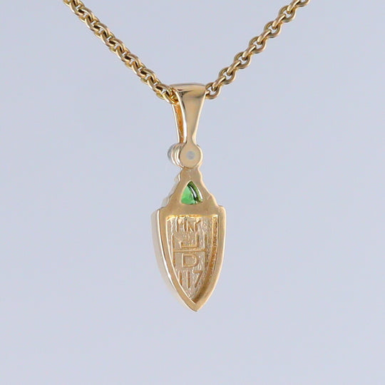 Opal Shield Pendant with Tsavorite