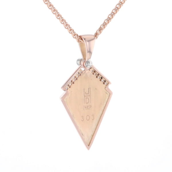 Turquoise Kite Shaped Inlaid Pendant with 0.19ctw Diamonds