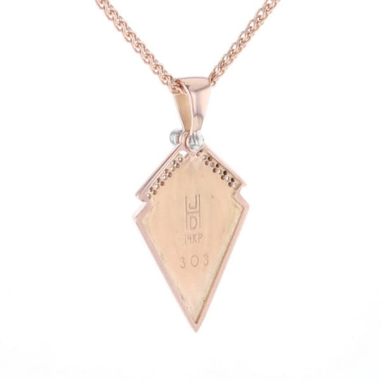 Turquoise Kite Shaped Inlaid Pendant with 0.19ctw Diamonds