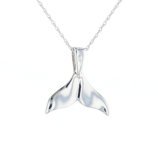 Whale Tail Pendant 14kt Gold High Polish Realistically Designed