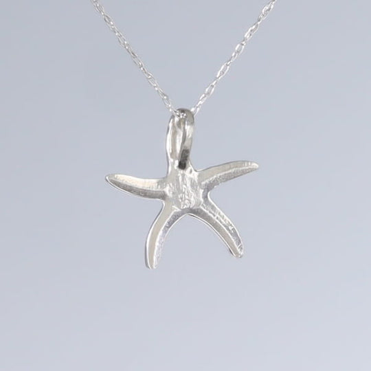 Opal Pendant Inlaid Realistic Star Fish Design