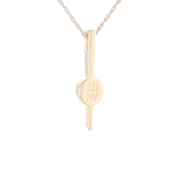 Diamond Bar Gold Quartz Round Inlaid Pendant G2