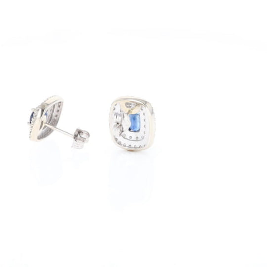Double Halo Sapphire Earrings