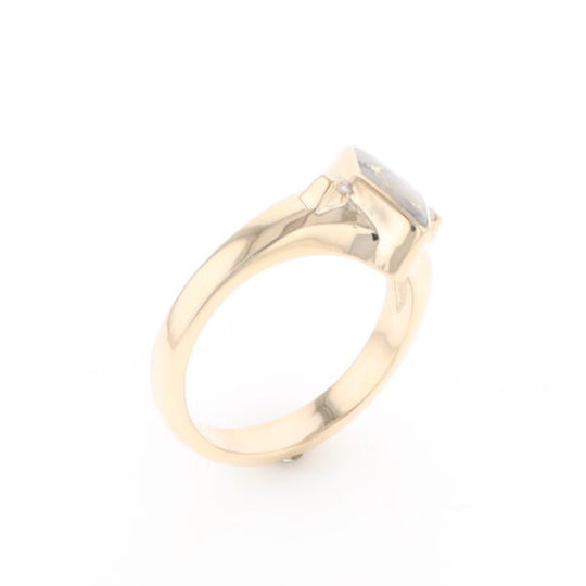 G2 Gold Quartz Ring Diamond Shape Inlaid with 0.05ctw Round Diamonds