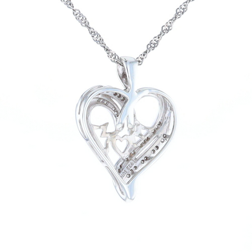 "MOM" Diamond Heart Pendant