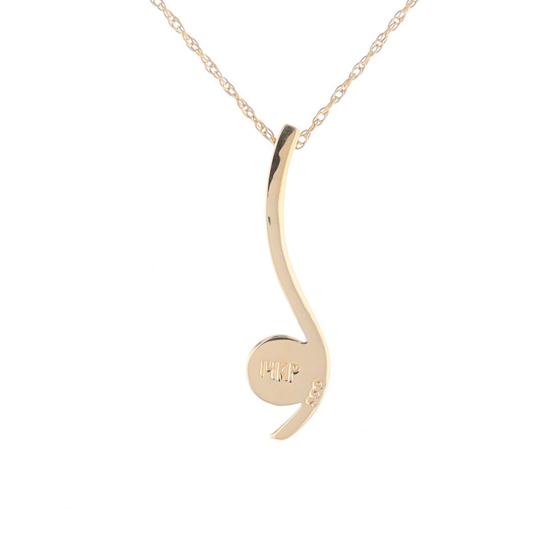 Round Inlaid Gold Quartz Curved Bar Pendant G2