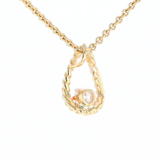 Solitaire Diamond Pear-shaped Rope Pendant