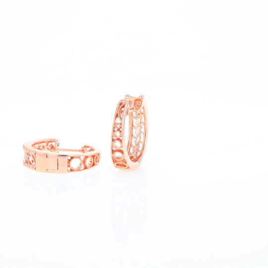 Rose Gold Diamond Hoop Earrings