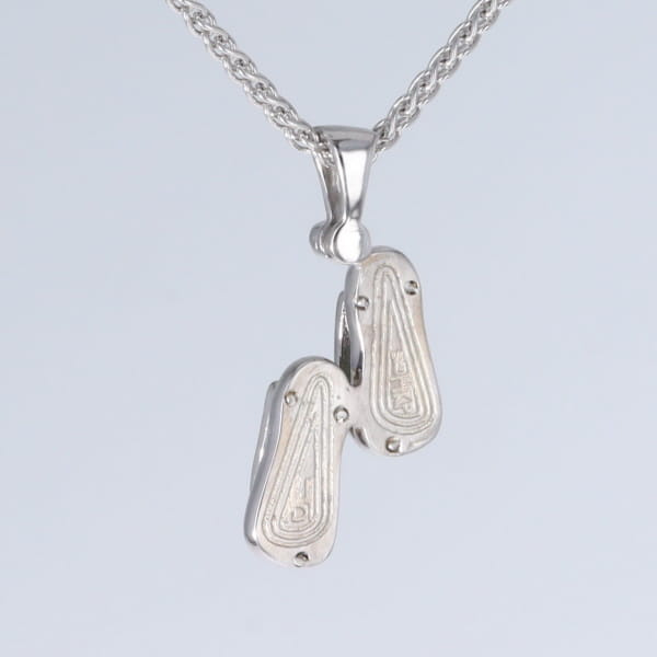 Opal Pendant Sandals Double Inlaid Design with .02ct Round Diamond