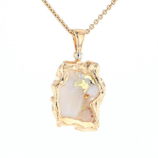 Rough Gold Quartz Freeform Pendant