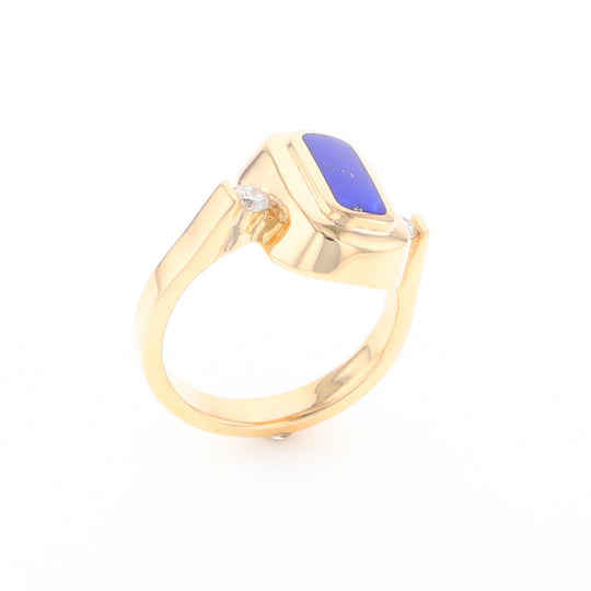 Lapis 0.16ctw Diamond Ring