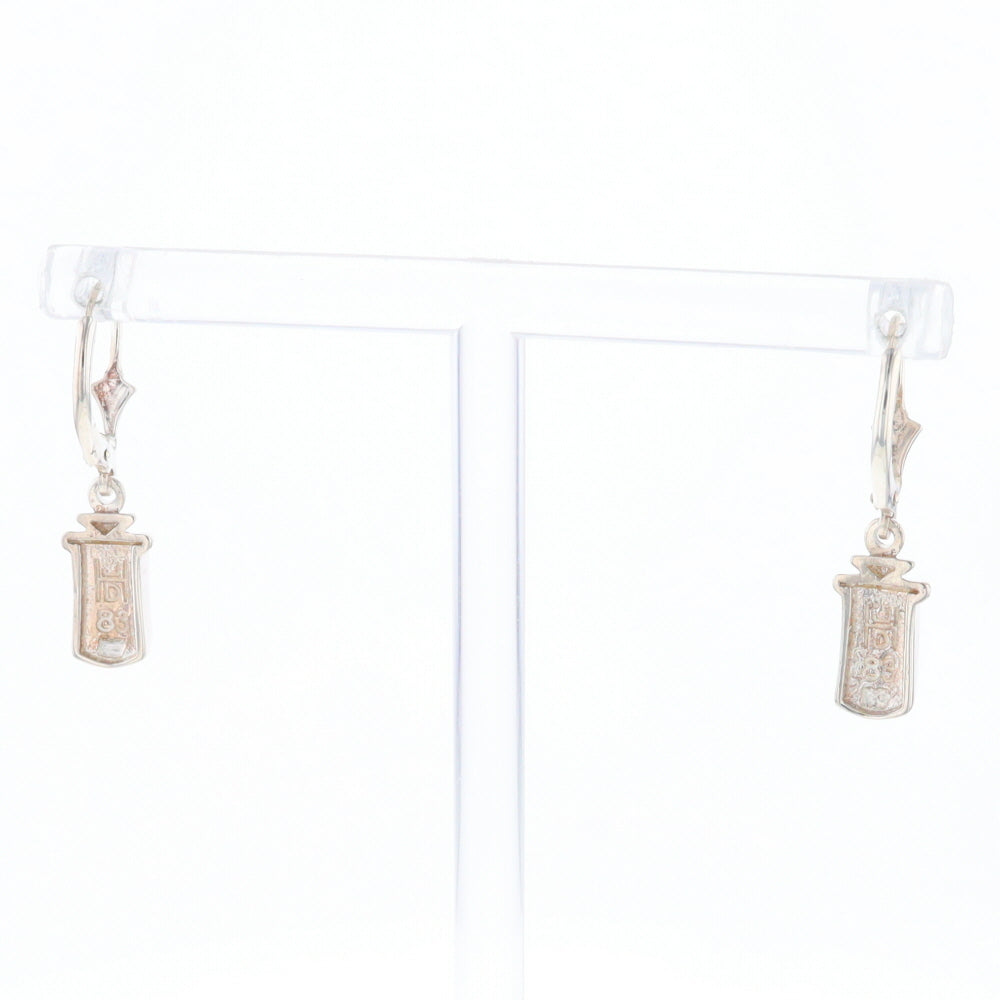 Sterling Silver Gold Quartz Inlaid Earrings - G3