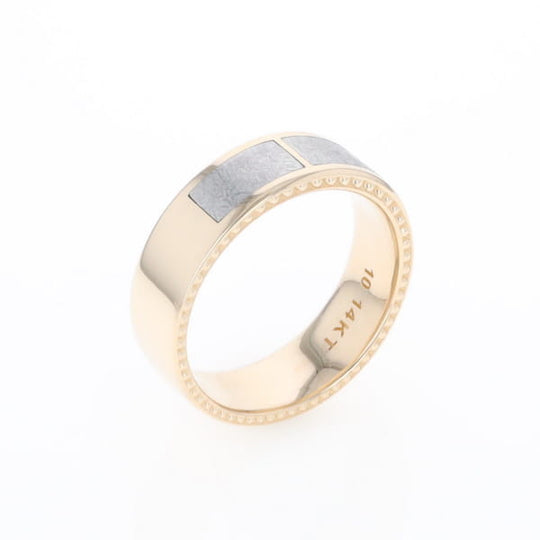 3 Section Men's Meteorite  Milgrain Topped Ring