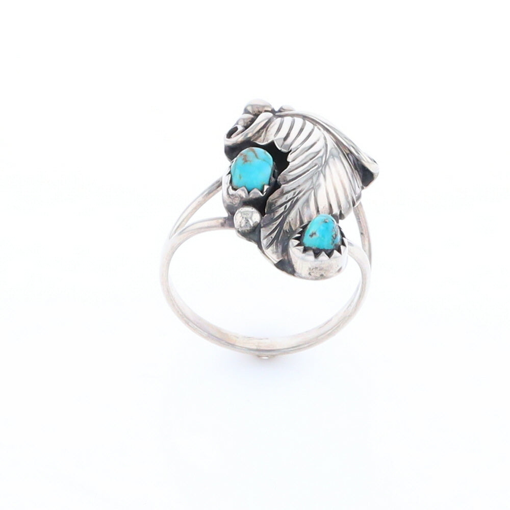 Native Turquoise Feather Ring