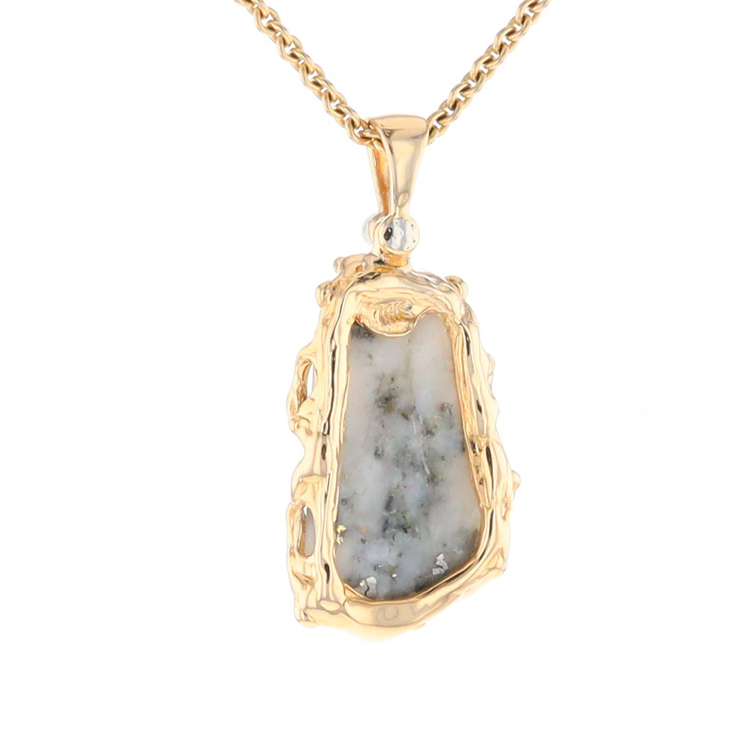 Free Form Gold Quartz Pendant