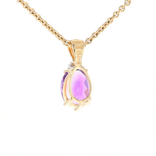 Oval Amethyst Diamond Pendant