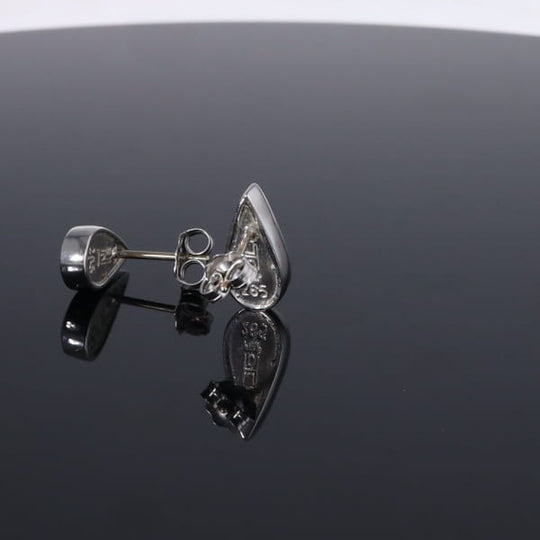 Opal Earrings Tear Drop Inlaid Design Studs