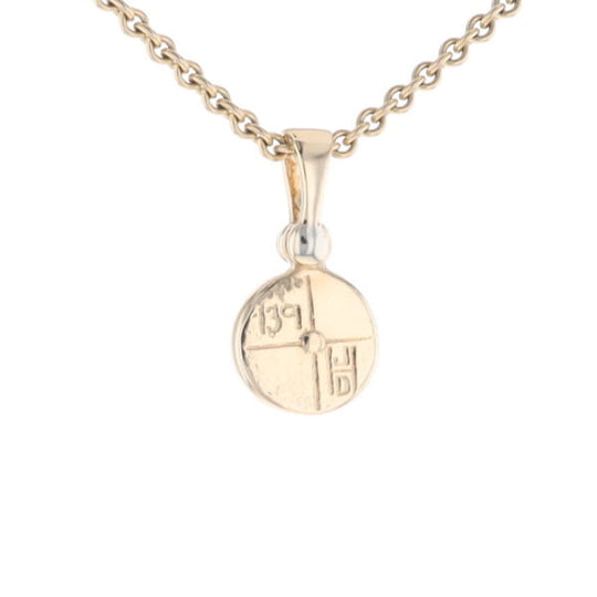 Round Gold Quartz Inlaid Pendant