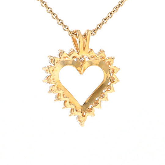 Open Heart Diamond Halo Pendant