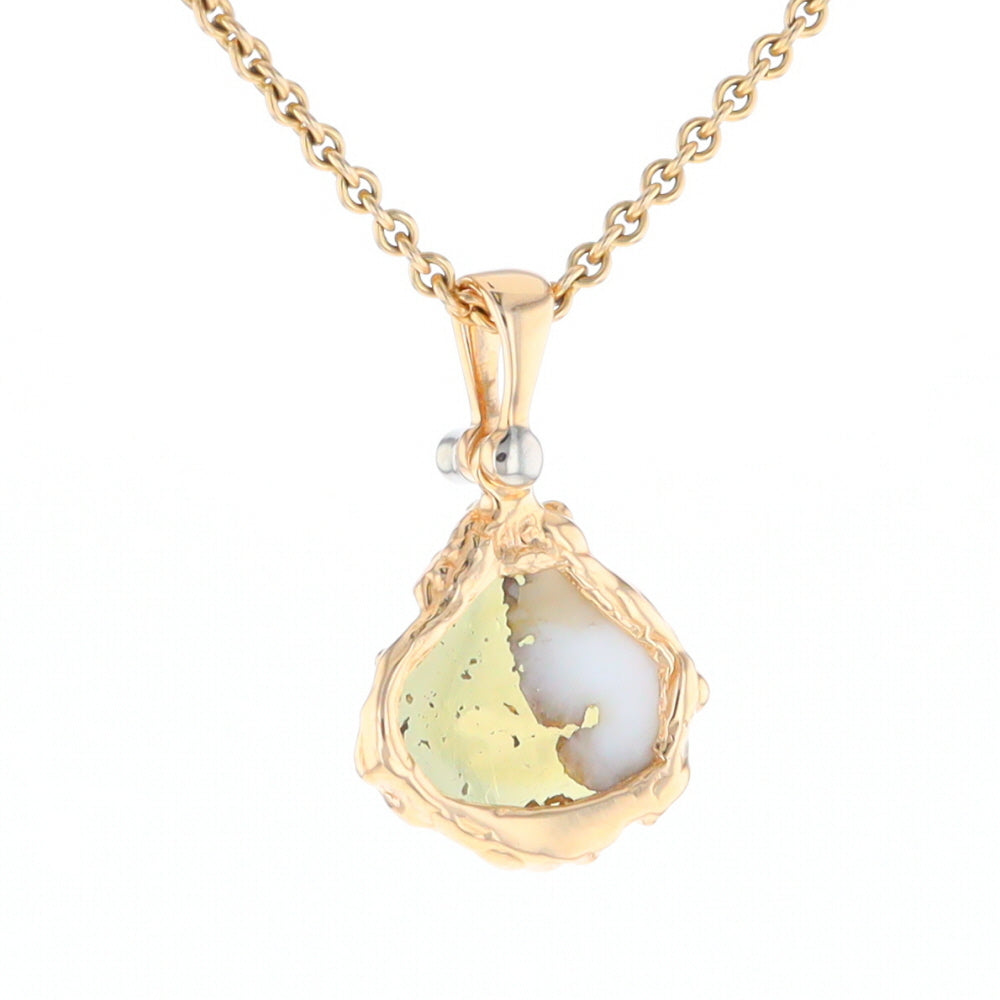 Gold Quartz Freeform Pendant