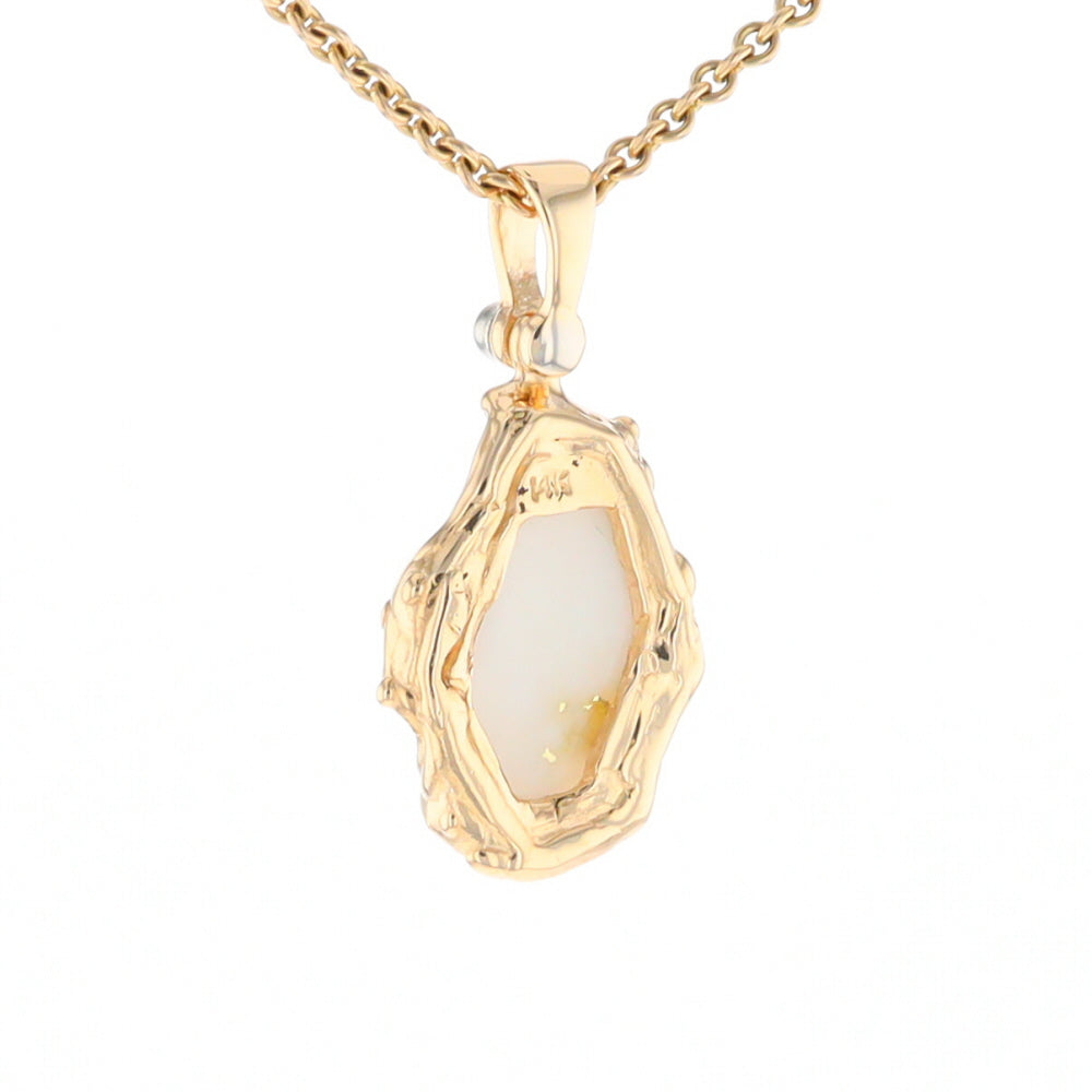 Gold Quartz Freeform Pendant