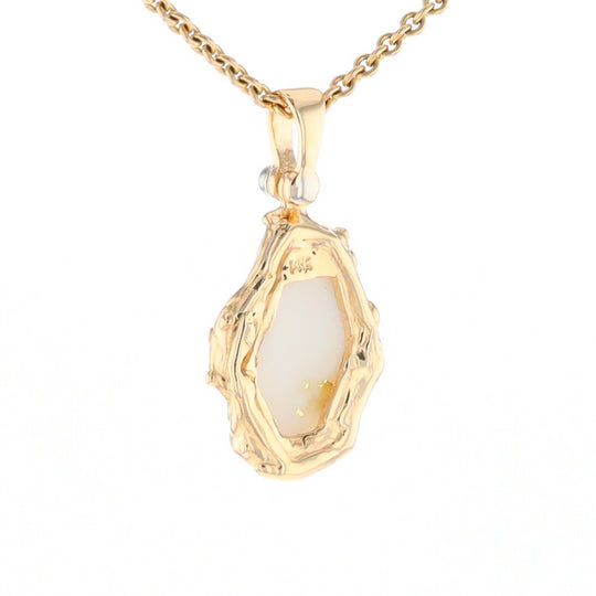 Gold Quartz Freeform Pendant