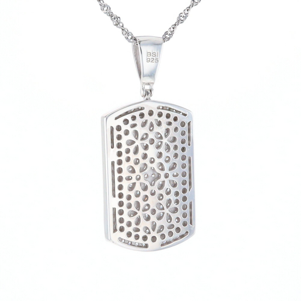 Cubic Zirconia Dog Tag Pendant