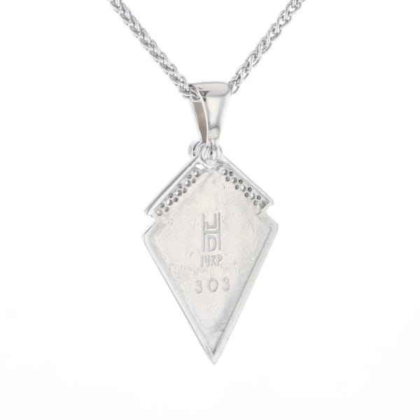 Pietersite Kite Shaped Inlaid Pendant with 0.19ctw Diamonds