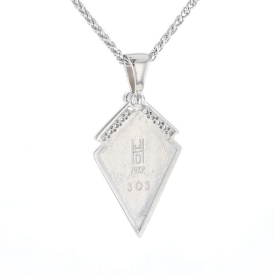 Pietersite Kite Shaped Inlaid Pendant with 0.19ctw Diamonds