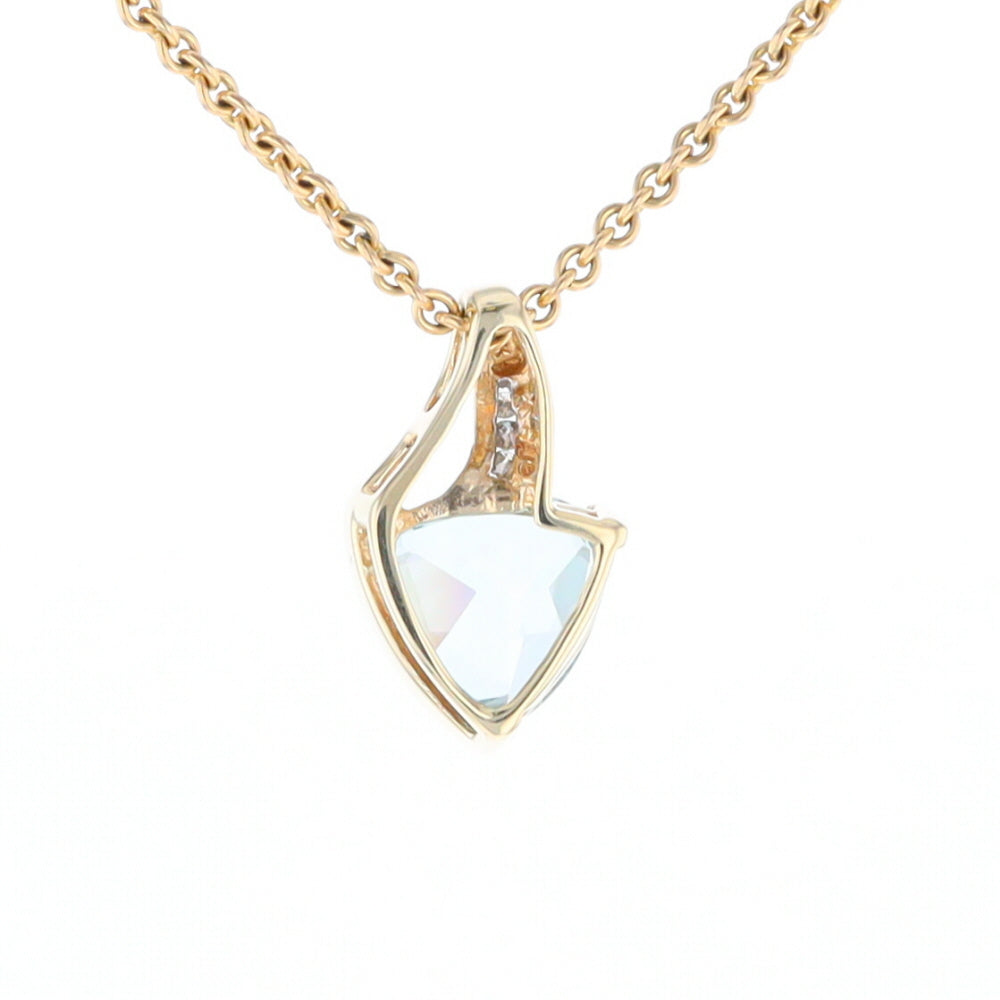 Trillion Blue Topaz Diamond Pendant