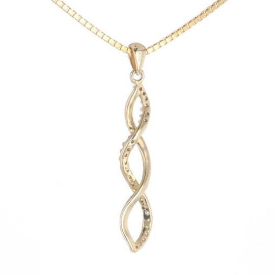 Ribbon Twist Diamond Pendant