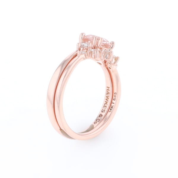 Two Ring Morganite Wedding Set