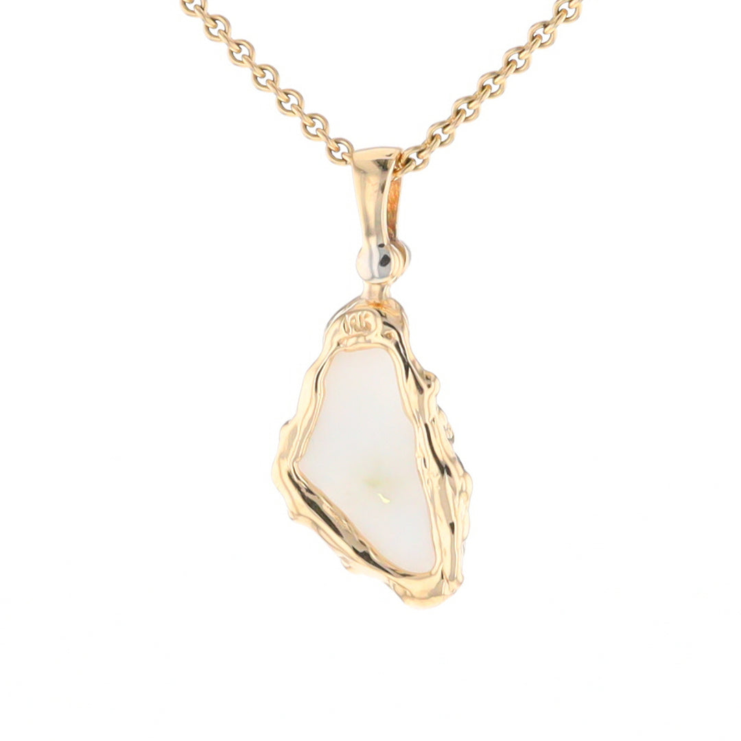 Gold Quartz Freeform Pendant (G2)